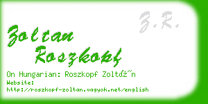 zoltan roszkopf business card